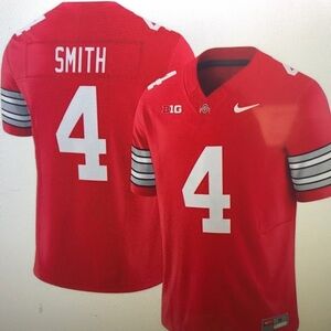 😘Jeremiah Smith Stitched Jersey Scarlet Vapor Red😳